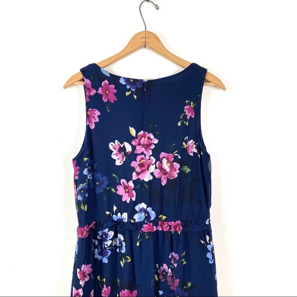 Roz & Ali | Floral Tiered Hem Chiffon Midi Dress - Picture 6 of 10